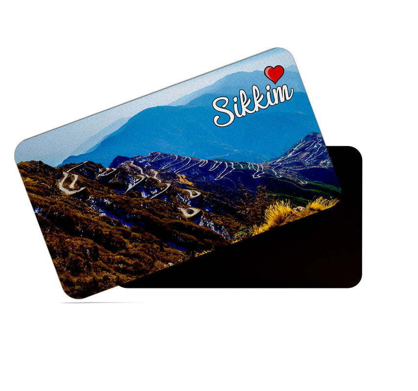 dhcrafts Rectangular Rubber Fridge Magnet / Magnetic Card Multicolor Tamil Nadu Sikkim D4 Design Pack of 1 (8.6cm x 5.4cm)